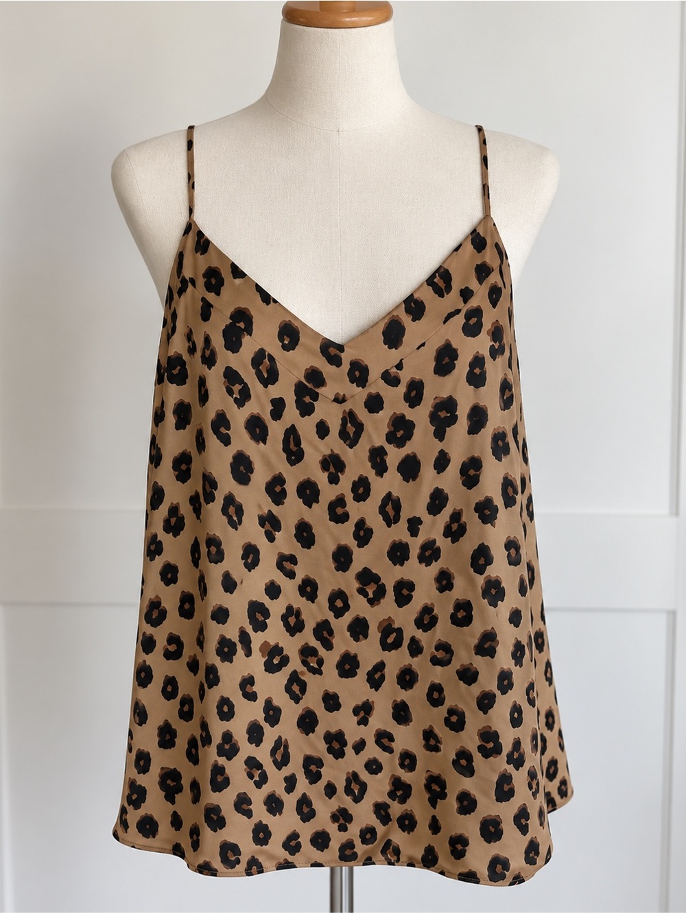 A New Day Leopard Print Satin Cami Tank Top XL
